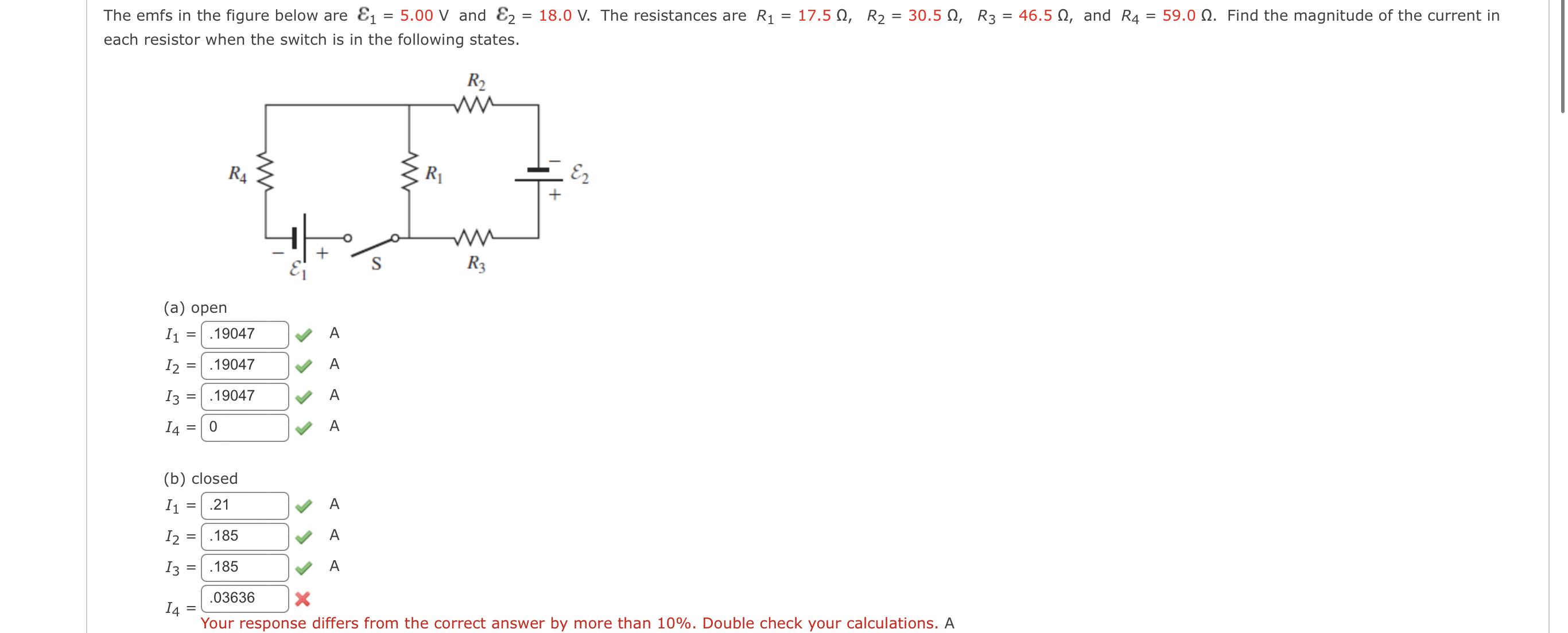 Solved Each Resistor When The Switch Is In The Following 