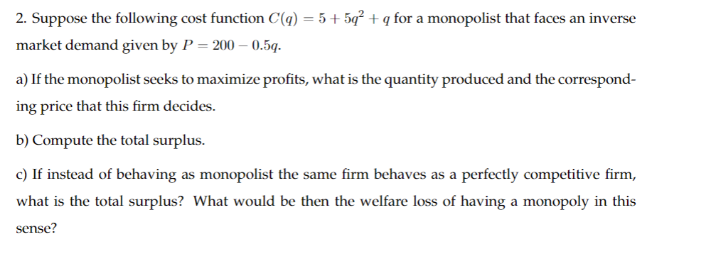 Solved d) What is the minimum efficient scale for this | Chegg.com