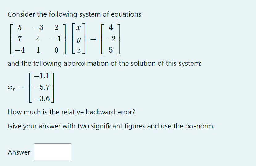 Solved Consider the following system of equations | Chegg.com