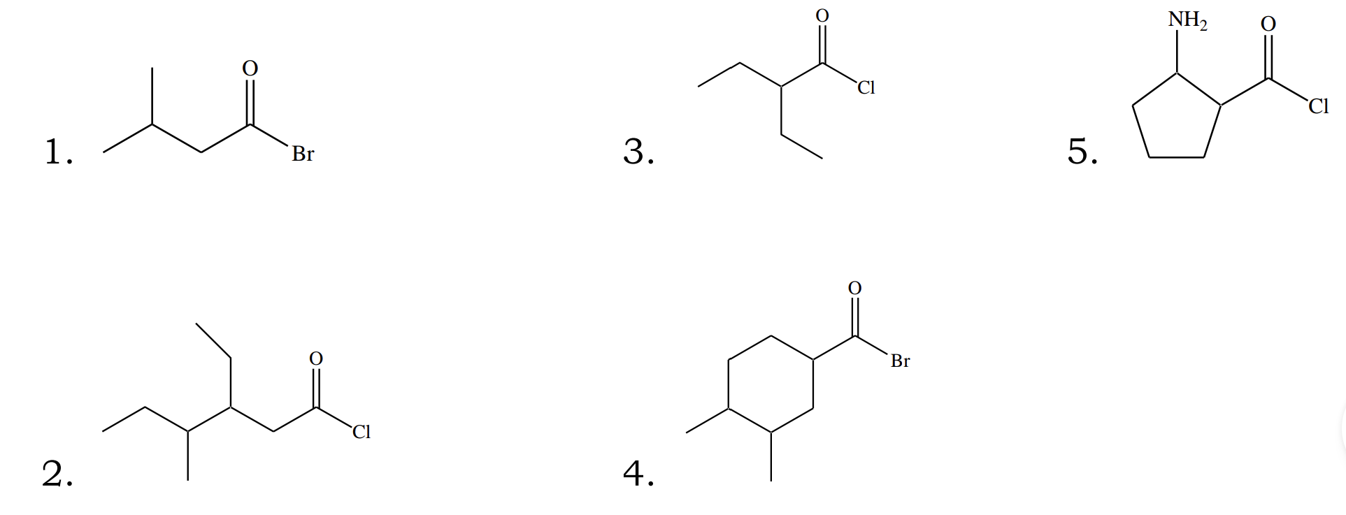 Solved Br OH NH2 wy 1. ОСН, 3. NC NH2 of CN e.com CONH2 2. N | Chegg.com