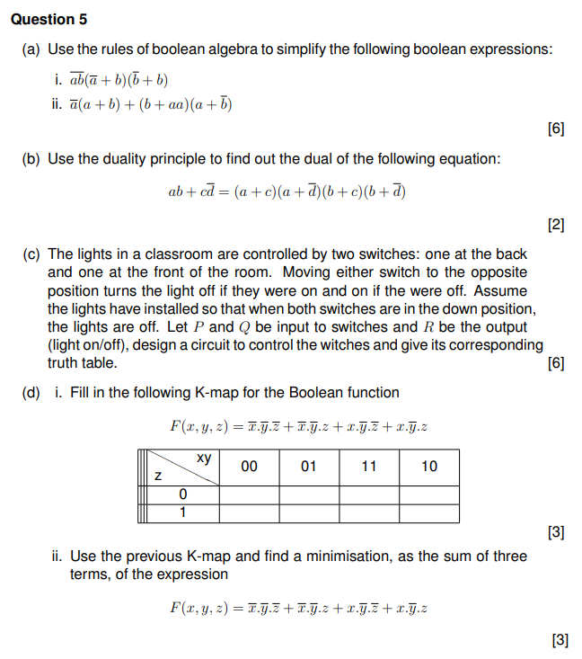 Solved (a) Use The Rules Of Boolean Algebra To Simplify The | Chegg.com