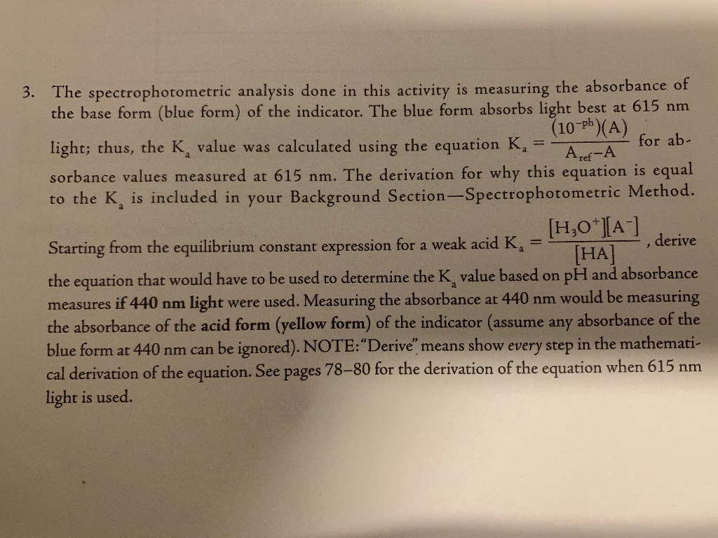 3. The spectrophotometric analysis done in this
