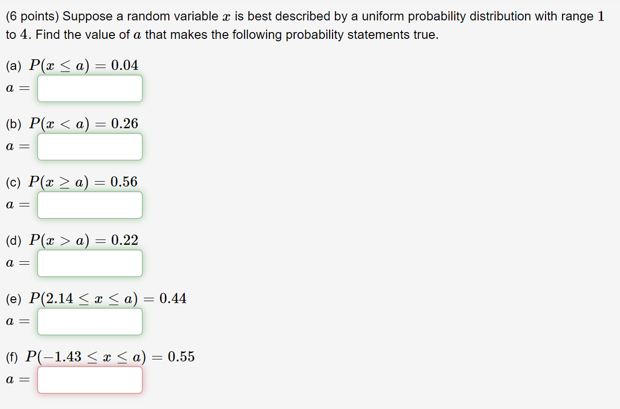 Solved (6 points) Suppose a random variable x is best | Chegg.com