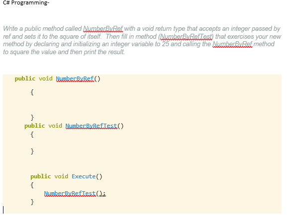Solved C# Programming Write a public method called Number Bu | Chegg.com