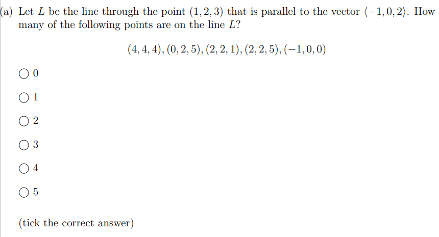 Solved (a) Let L Be The Line Through The Point (1,2,3) That | Chegg.com