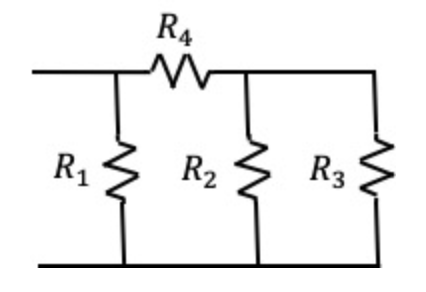 Solved A four-resistor circuit is shown in the figure. The | Chegg.com