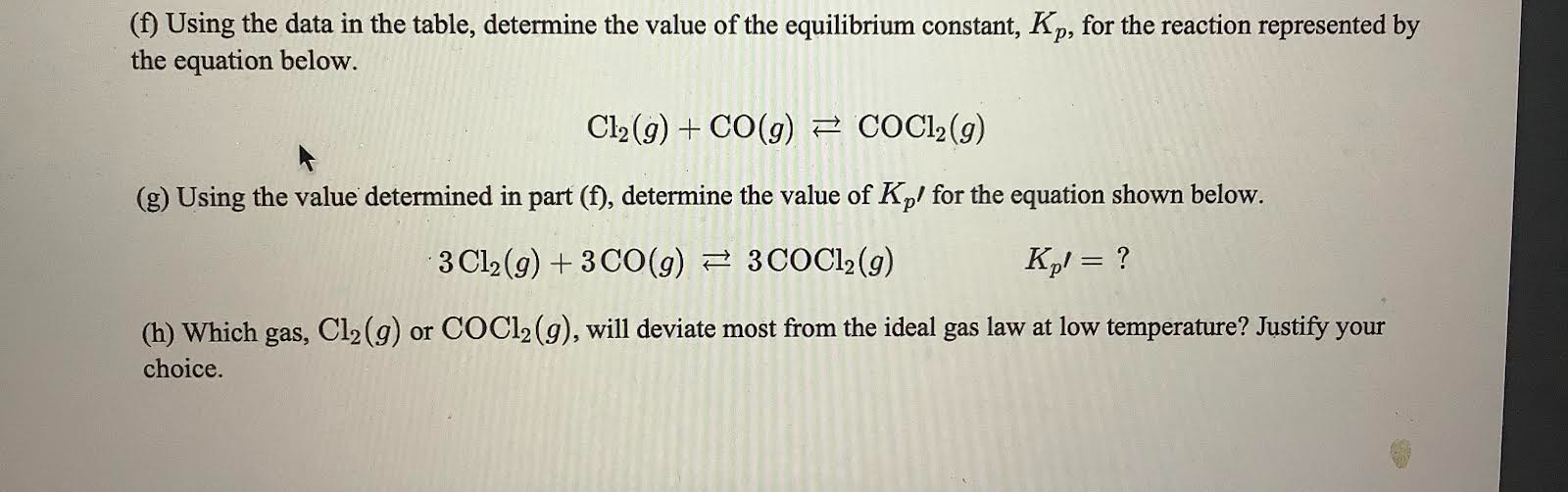 Solved Equimolar Amounts Of Cl2(g) And CO(g) Are Injected | Chegg.com