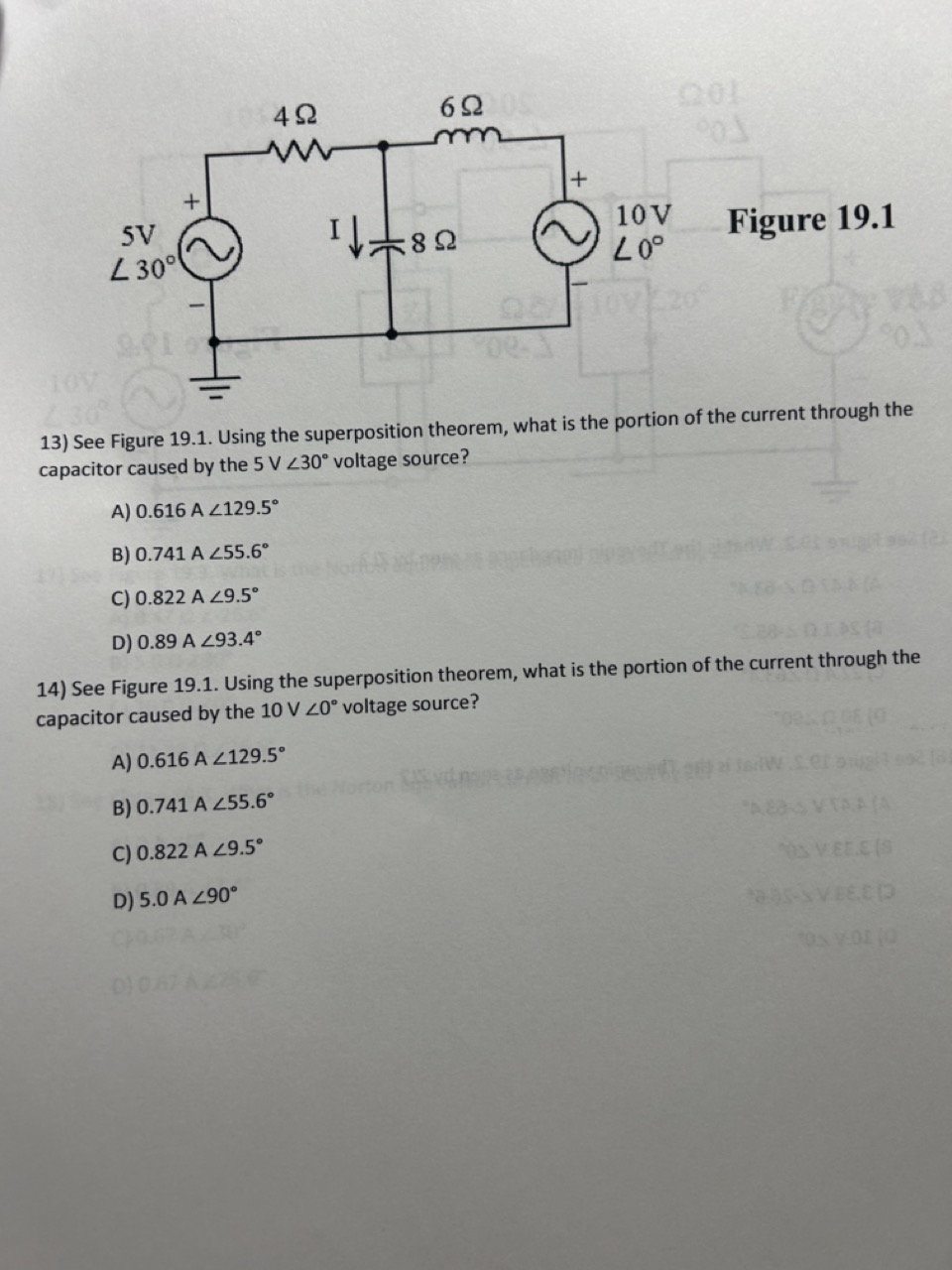 Solved 13) See Figure 19.1. Using the superposition theorem, | Chegg.com