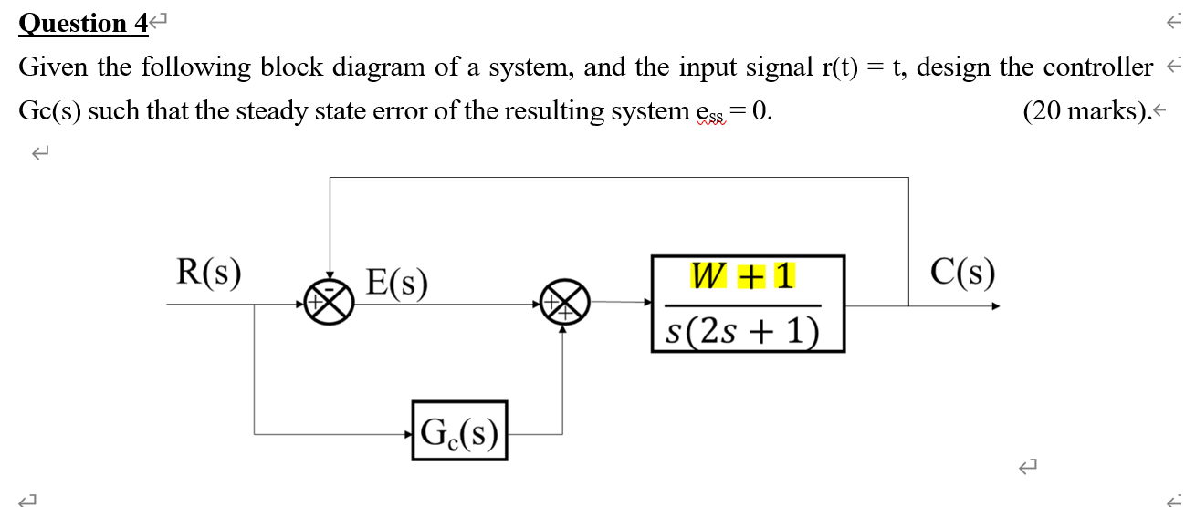 Solved Given The Following Block Diagram Of A System, And | Chegg.com