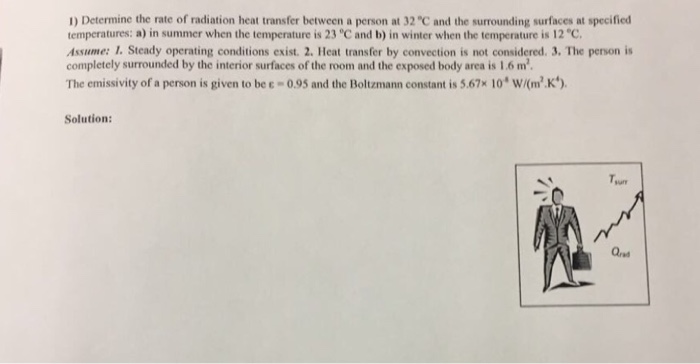 Solved 1) Determine the rate of radiation heat transfer | Chegg.com