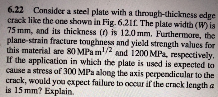 Solved 6.22 Consider a steel plate with a through-thickness | Chegg.com