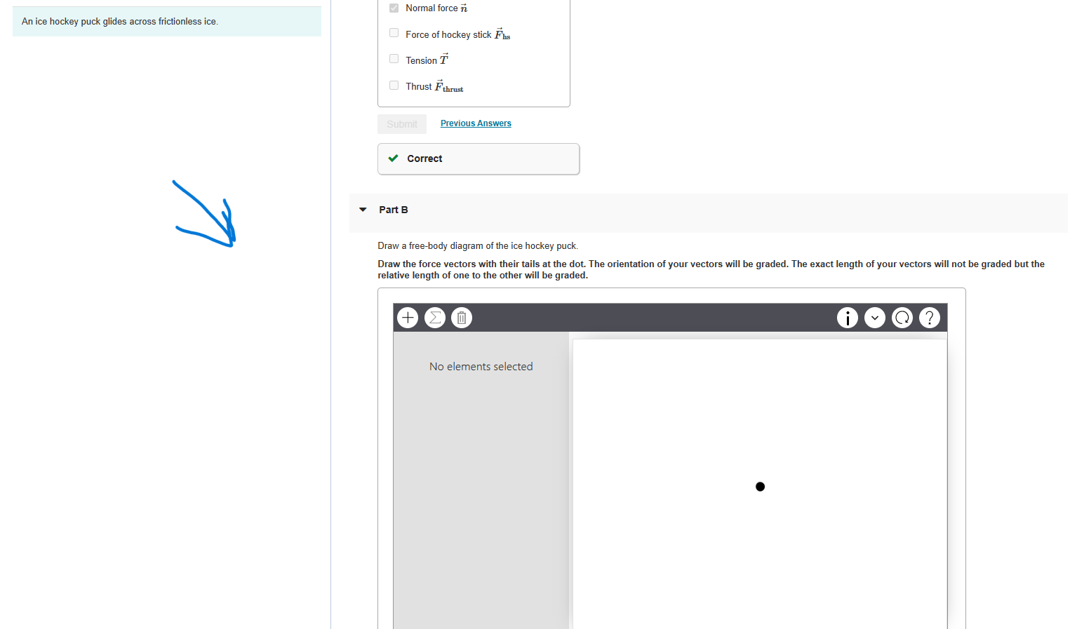 An ice hockey puck glides across frictionless ice.