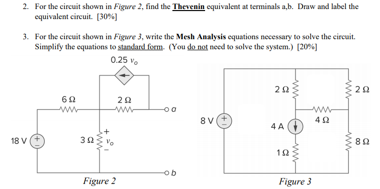 Solved 2. For the circuit shown in Figure 2, find the | Chegg.com