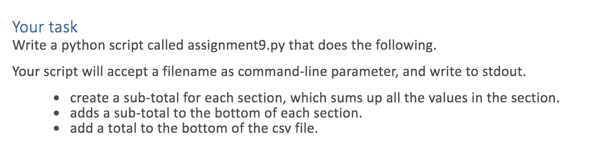 Solved For this assignment you python script will read in a | Chegg.com