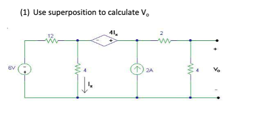 Solved (1) Use superposition to calculate V. A NNN | Chegg.com