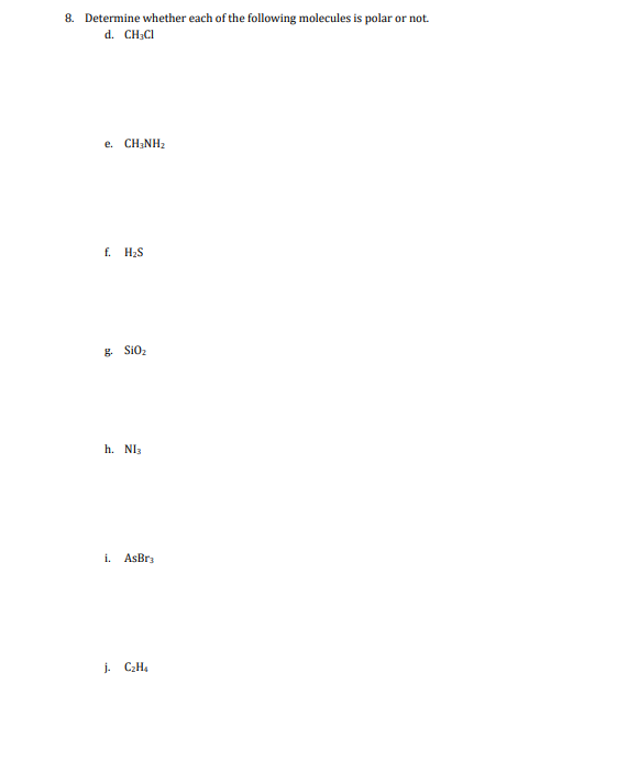 Solved Determine whether each of the following molecules is | Chegg.com