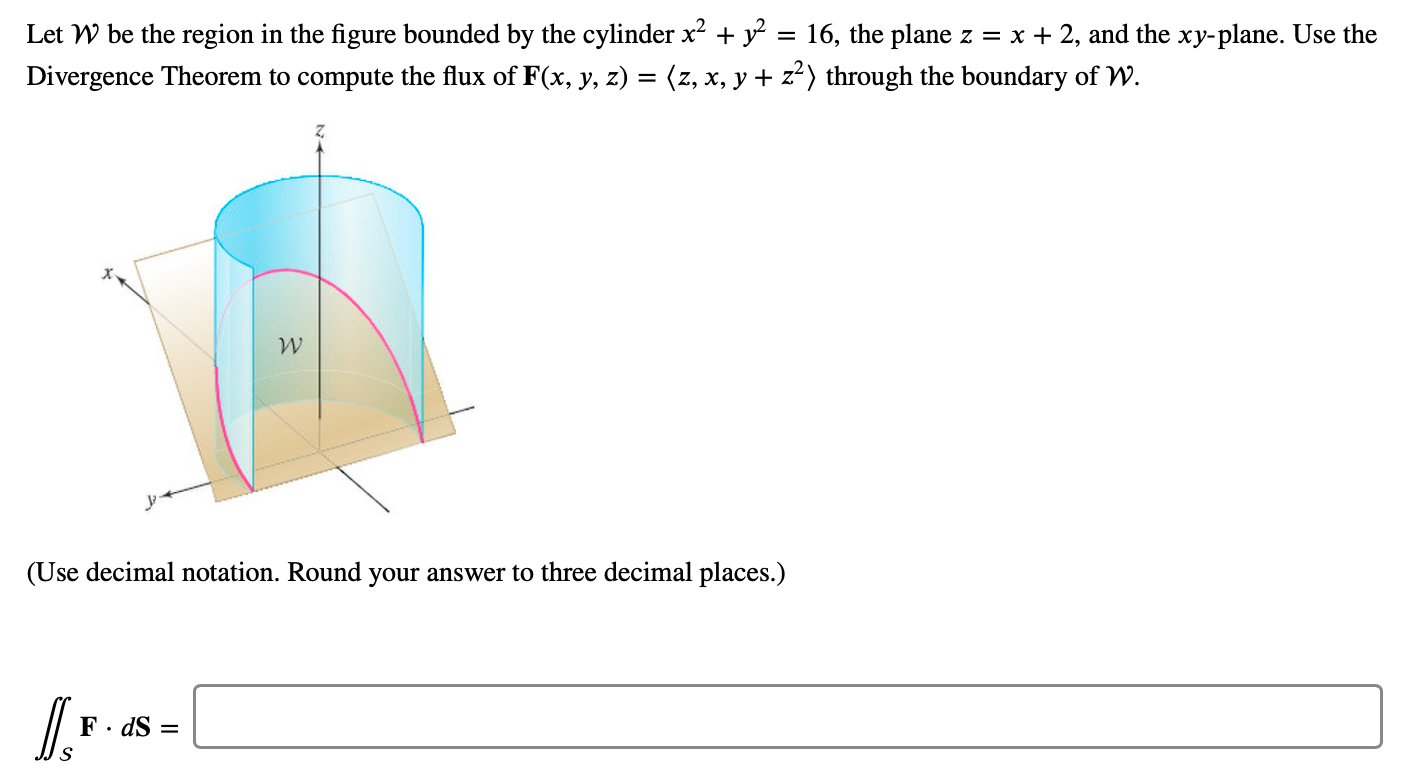 Solved Let W be the region in the figure bounded by the | Chegg.com