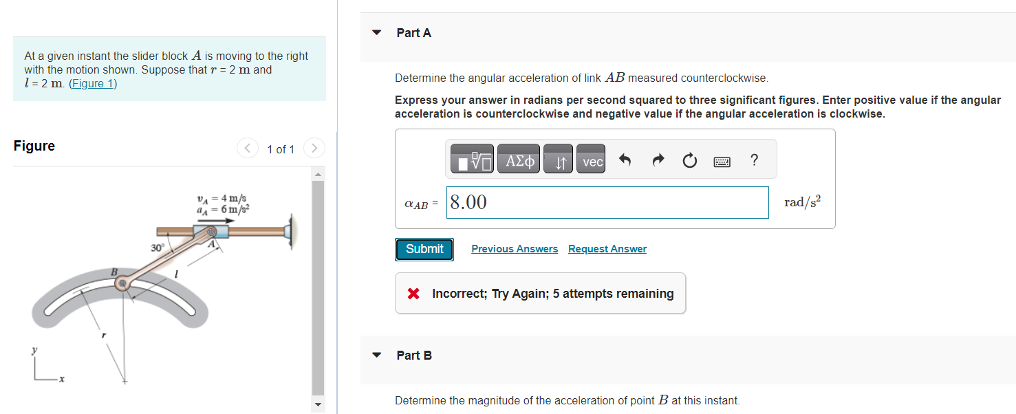 Solved At A Given Instant The Slider Block A Is Moving To | Chegg.com