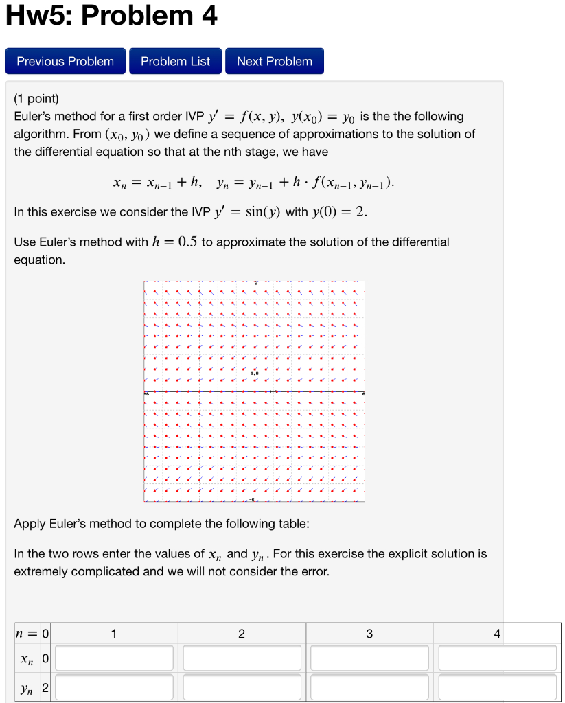 Solved Hw5: Problem 4 Previous Problem Problem List Next | Chegg.com