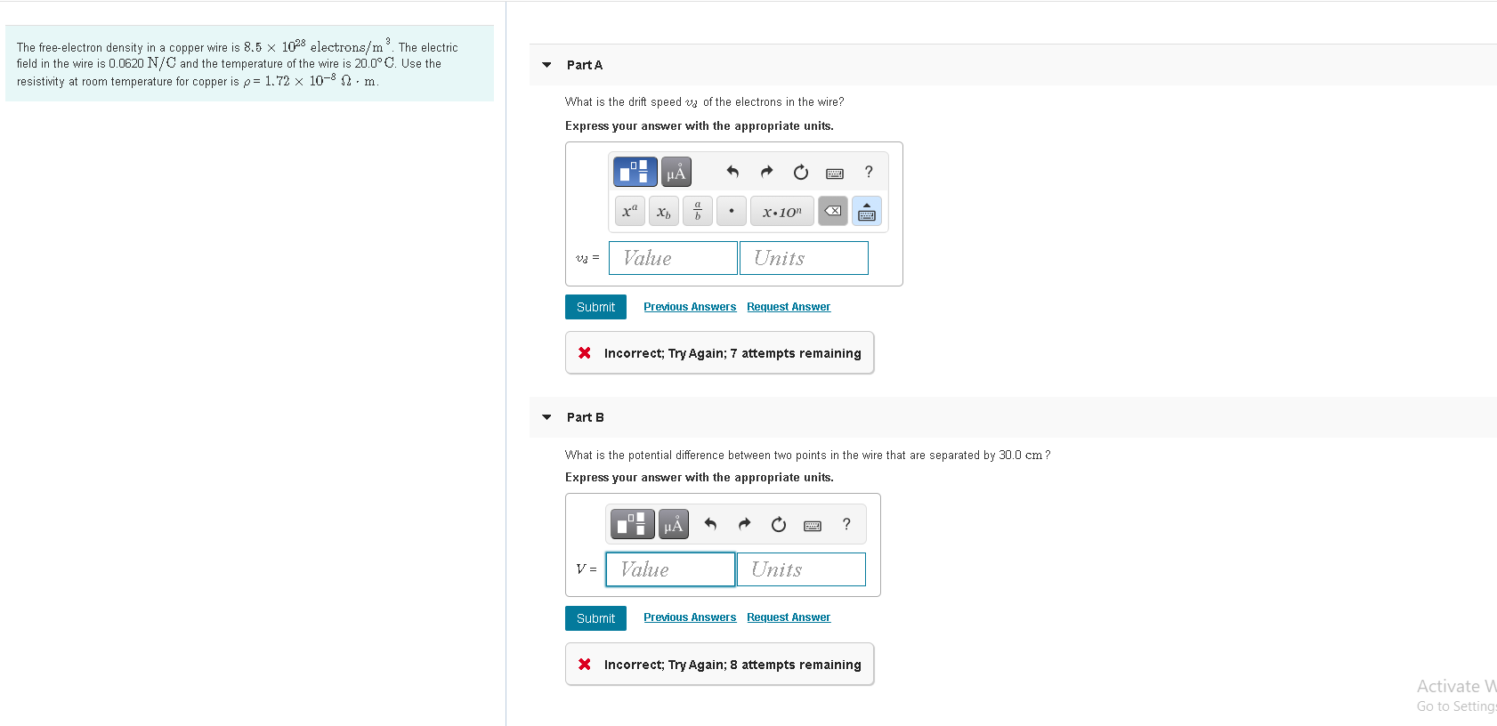 Solved The freeelectron density in a copper wire is 8.5 x