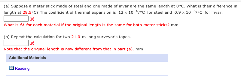 Solved (a) Suppose a meter stick made of steel and one made | Chegg.com