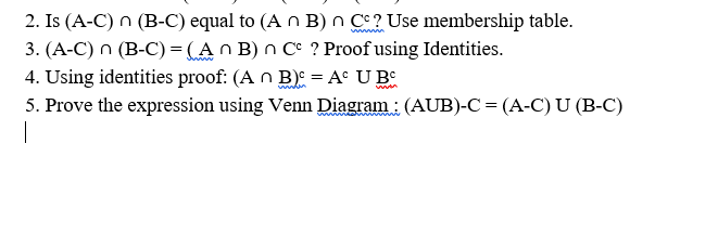 2 Is A C N B C Equal To Anb Ncc Use Member Chegg Com