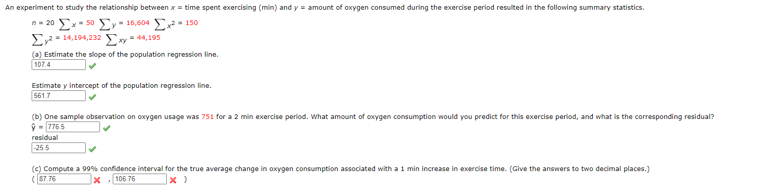 Solved An experiment to study the relationship between x = | Chegg.com