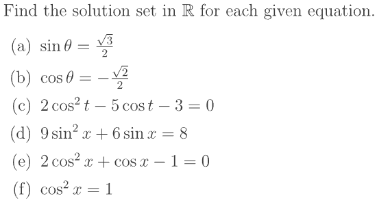 Solved Find the solution set in R for each given equation. | Chegg.com