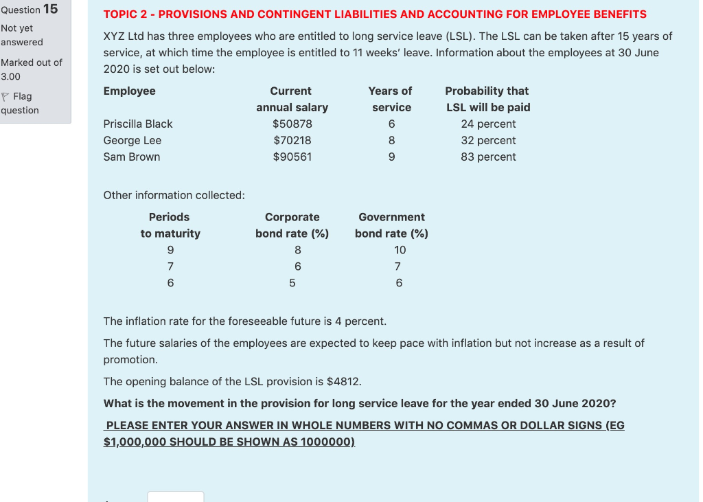 Solved Question 15 TOPIC 2 PROVISIONS AND CONTINGENT Chegg