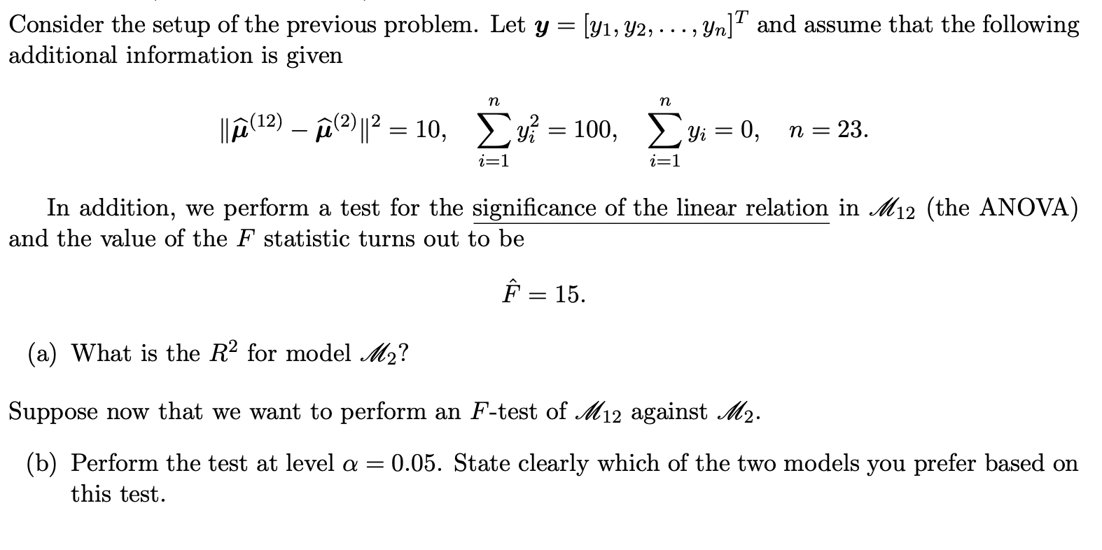 Consider The Setup Of The Previous Problem Let Y Chegg Com