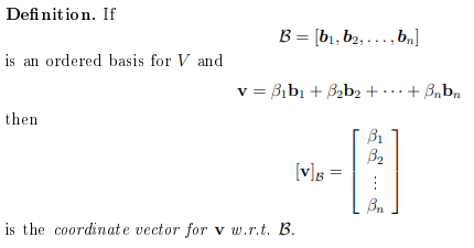 Solved Definition. If B = [b1,b2, ..., Bn] Is An Ordered | Chegg.com