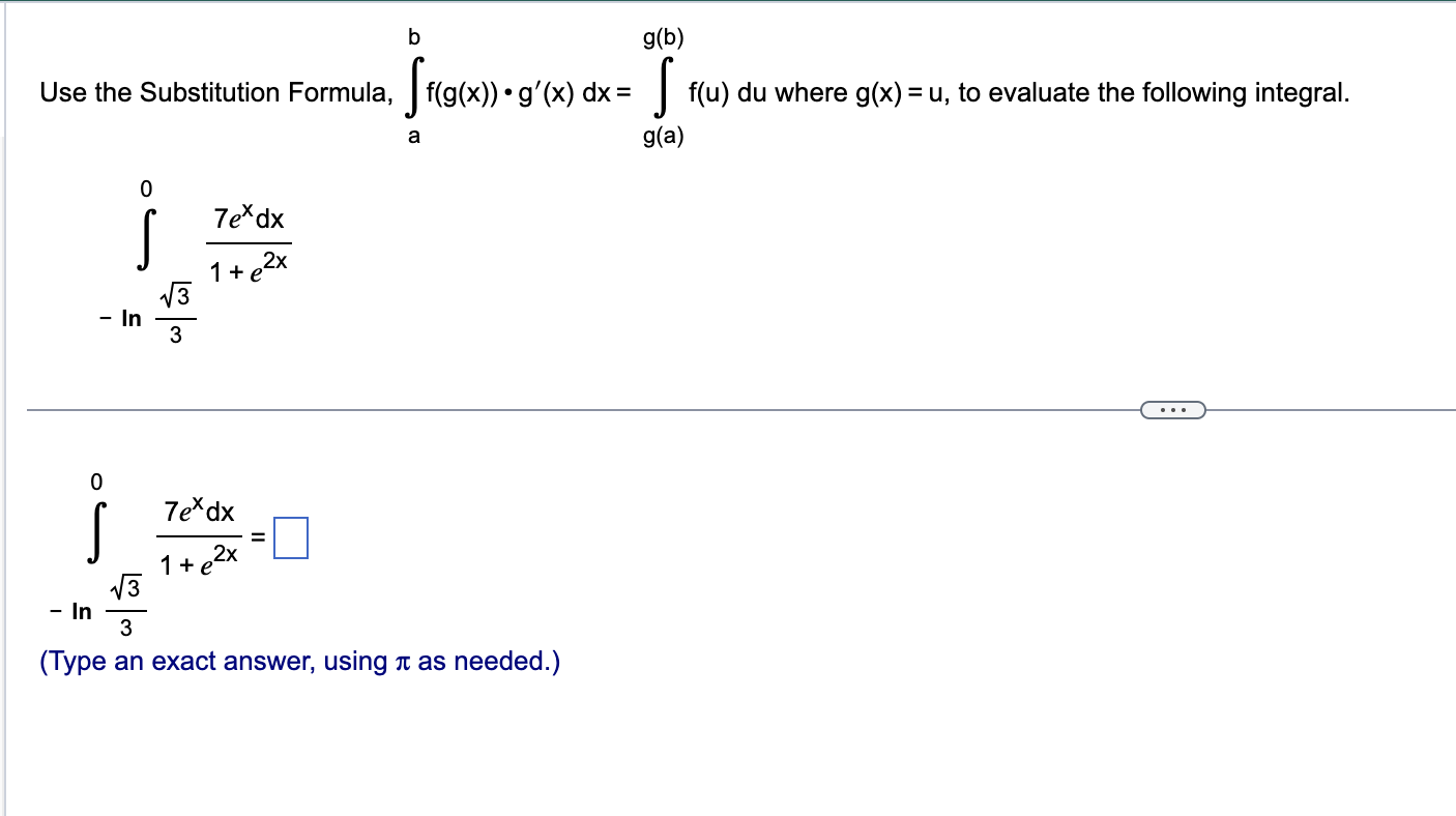 Solved Use The Substitution Formula, | Chegg.com