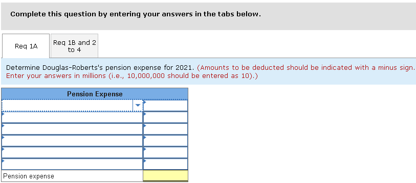 Solved Required: 1-a. Determine Douglas-Roberts's Pension | Chegg.com