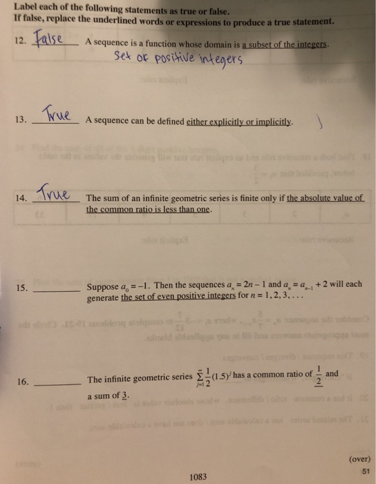 Solved Label each of the following statements as true or | Chegg.com