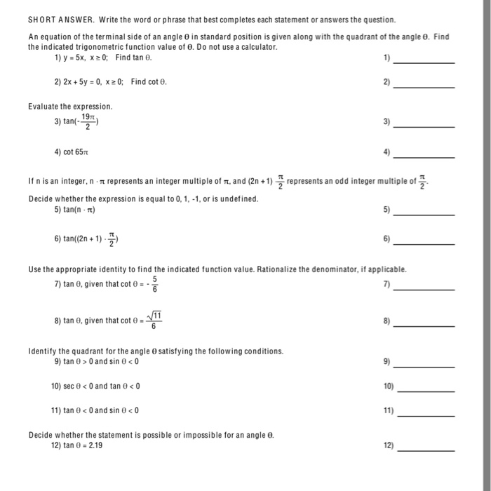 Solved Write the word or phrase that best completes each | Chegg.com