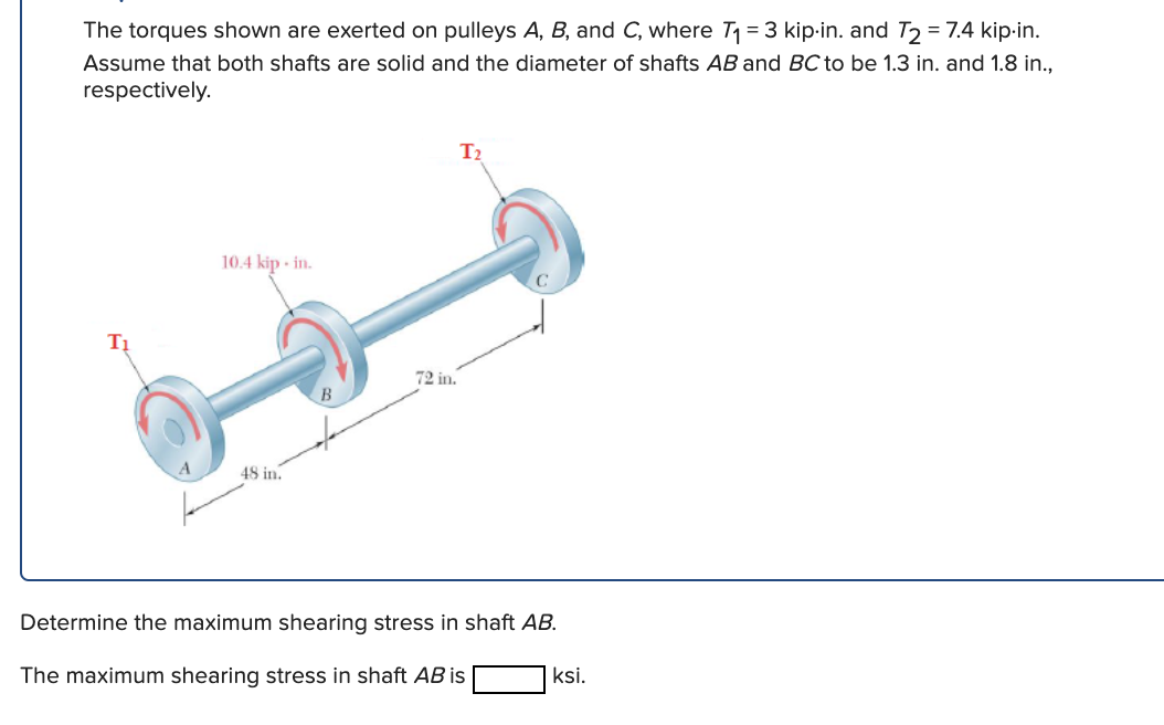 Solved The Torques Shown Are Exerted On Pulleys A, B, And C, | Chegg.com