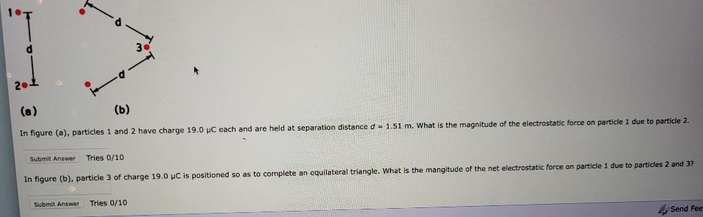 Solved 1.T d 3 2.1 (a) (b) In figure (a), particles 1 and 2 | Chegg.com