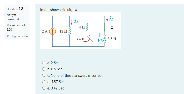 Solved For the circuit shown in the figure, the value of the | Chegg.com