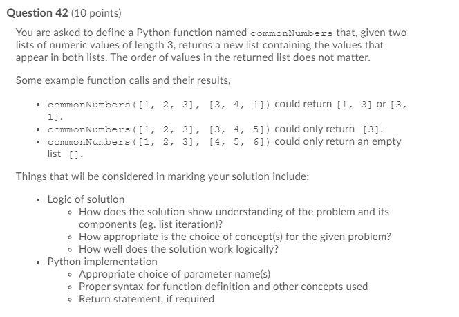 Solved Question 42 (10 points) You are asked to define a | Chegg.com