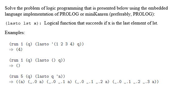 Solved Solve the problem of logic programming that is | Chegg.com