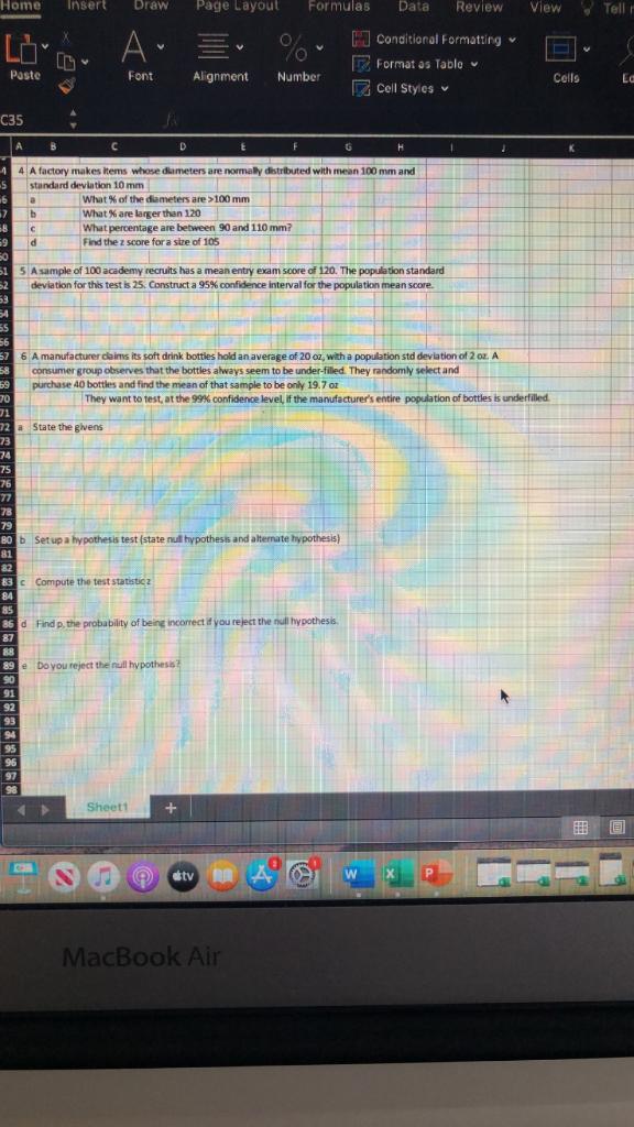 Solved Home Insert Draw Page Layout Formulas Data Review | Chegg.com