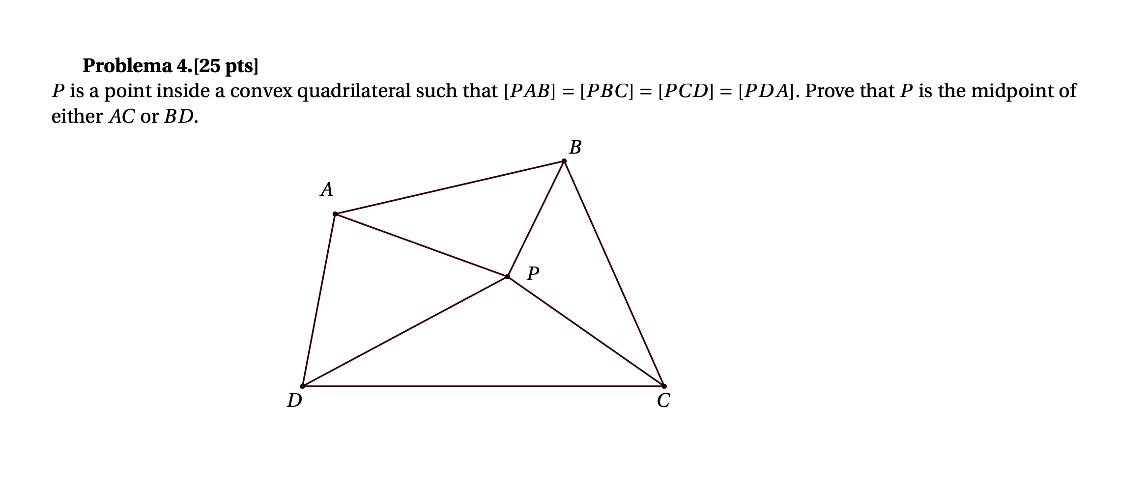 Solved Problema 4. 25 pts P is a point inside a convex Chegg