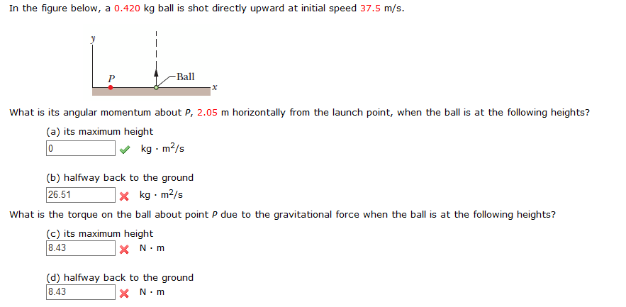 Solved In the figure below, a 0.420 kg ball is shot directly | Chegg.com