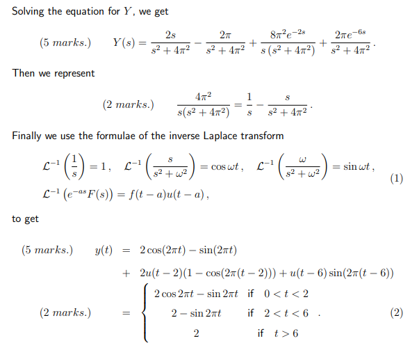 Solved calculus laplace transforms. could you provide | Chegg.com