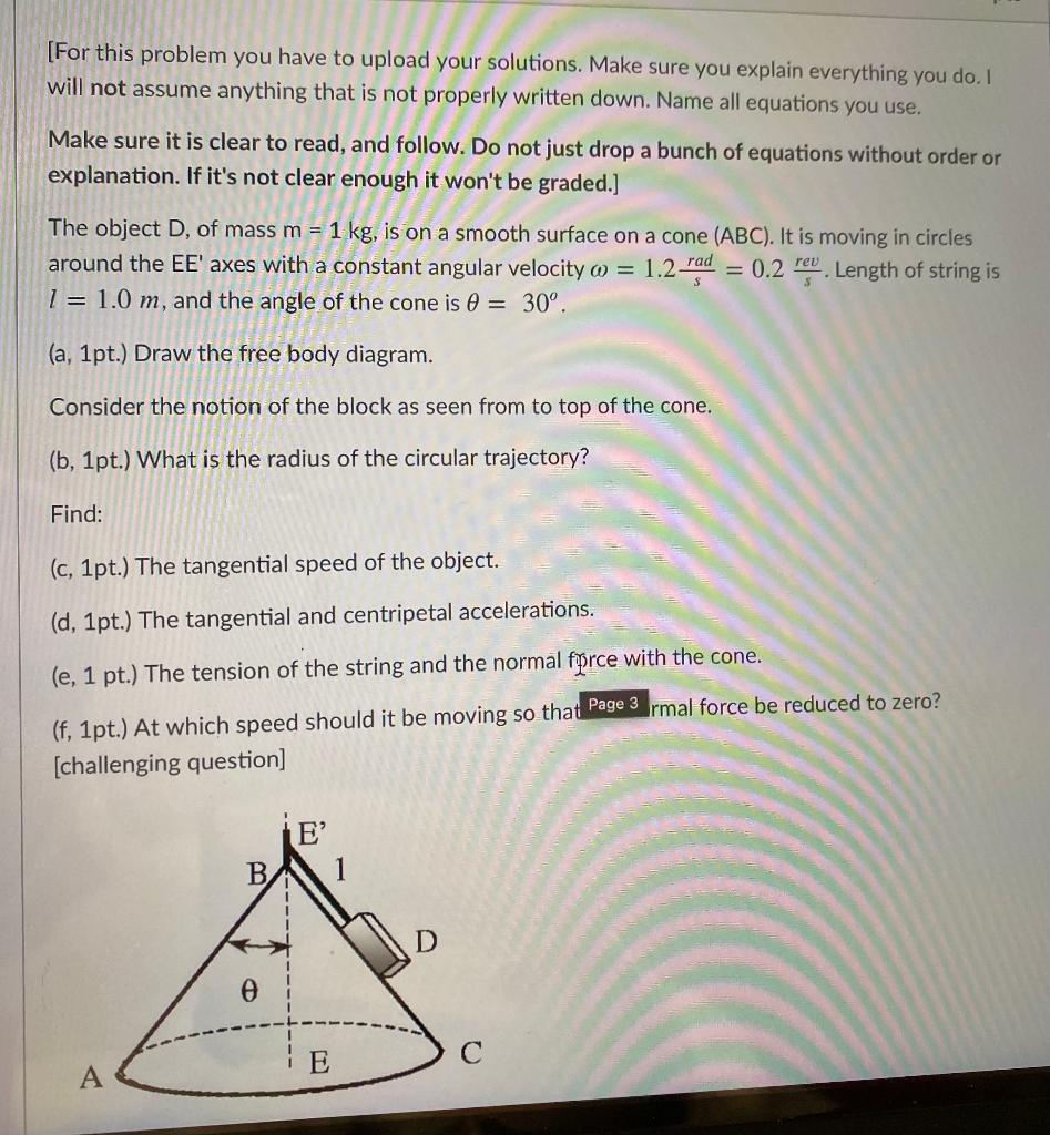 Solved [For This Problem You Have To Upload Your Solutions. | Chegg.com