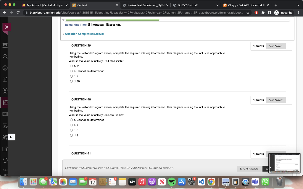 Solved Using the Network Diagram above, complete the | Chegg.com