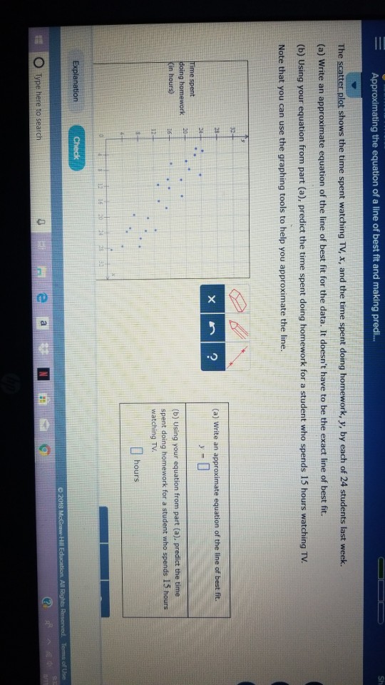 Solved Sh -Approximating the equation of a line of best fit | Chegg.com