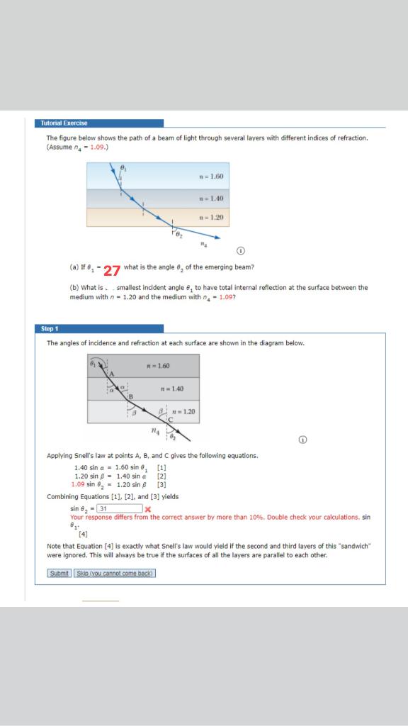 Solved The Figure Below Shows The Path Of A Beam Of Light | Chegg.com