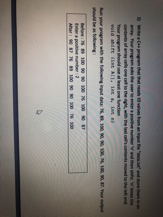 Solved 2) Write a C++ program that that reads 10 values from | Chegg.com