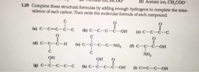Solved Complete these structural formulas by adding enough | Chegg.com